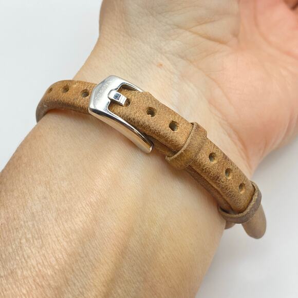 FOSSIL GEORGIA ES2830 Women's Brown Leather Analog Beige Dial Quartz Watch VK782 - Picture 9 of 11